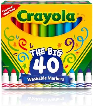 Crayola Ultra Clean Washable Markers (40 Count), Coloring Markers for Kids 2