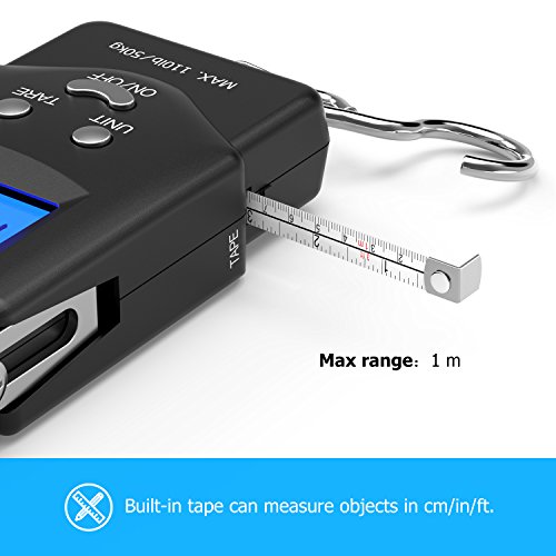 Fish Scale, Dr.meter Backlit LCD Display 110lb/50kg Portable Electronic Balance Digital 3