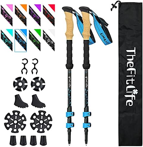 TheFitLife Carbon Fiber Trekking Poles – Collapsible and Telescopic Walking Sticks