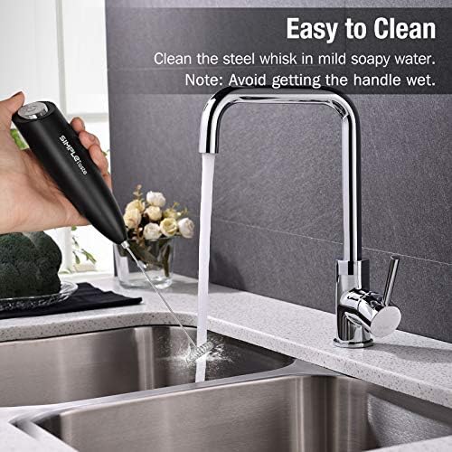 SIMPLETASTE Milk Frother Handheld Battery Operated Electric Foam Maker 5