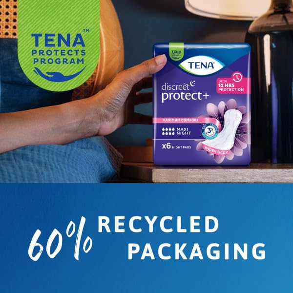 TENA Discreet Maxi Night Incontinence Pads for Heavy Bladder Weakness 10