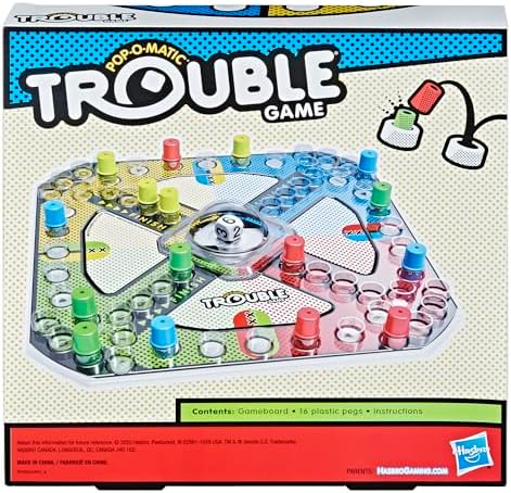 Hasbro Gaming Trouble Board Game for Kids Ages 5 and Up 2-4 Players 2