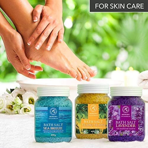 Bath Salts Set 42 Oz – Lavender – Sea Breeze – Ylang-Ylang – 100% Natural 8