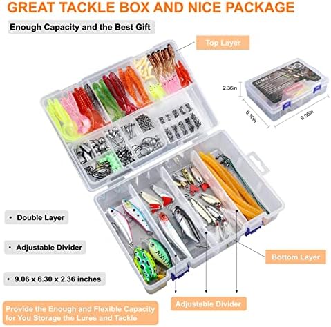 TCMBY 193/327PCS Fishing Lure Tackle Bait Kit Set for Freshwater Fishing Tackle Box 7
