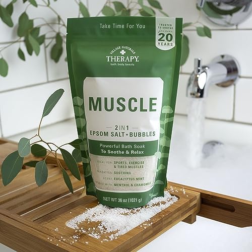 Village Naturals Therapy, Foaming Epsom Soak, Aches & Pains Muscle Relief 7