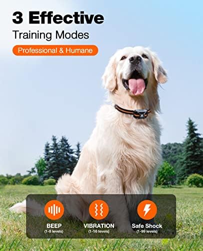 Bousnic Dog Shock Collar – 3300Ft Dog Training Collar with Remote for 5-120lbs 2
