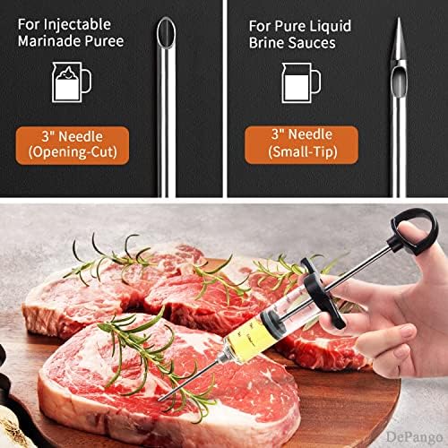 DePango Meat Injector, Anti-Break 1-oz Turkey Injector Syringe for Meats 4