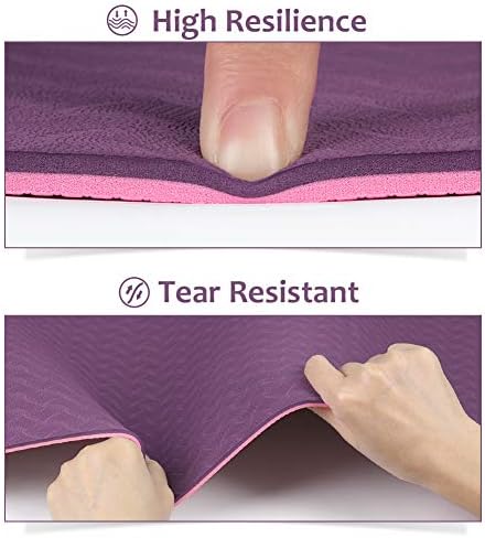 Glymnis Yoga Mat Exercise Mat Thick Non Slip Pilates Mat, Anti Tear Durable 2