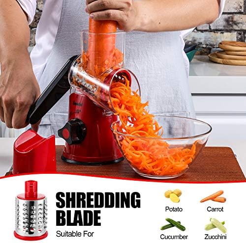 Geedel Kitchen Cheese Grater, Rotary Mandoline Vegetable Slicer 4