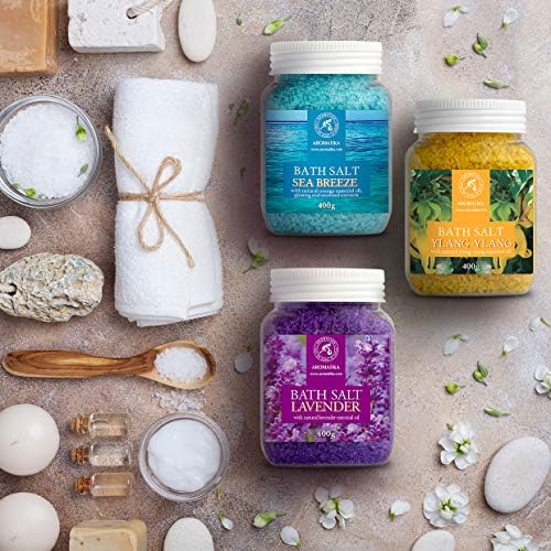 Bath Salts Set 42 Oz – Lavender – Sea Breeze – Ylang-Ylang – 100% Natural 6