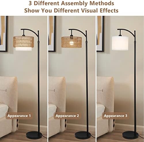 Arc Floor Lamp for Living Room with 3 Color Temperatures, Farmhouse Floor Lamps 5