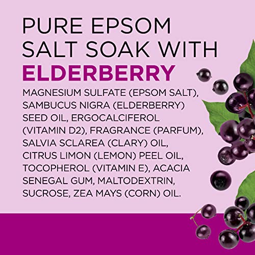 Dr Teal’s Pure Epsom Salt Soak, Black Elderberry with Vitamin D, 3 lbs 8