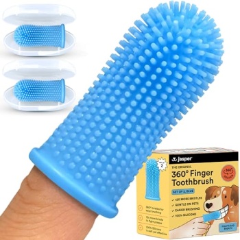 Jasper Dog Toothbrush, 360º Dog Tooth Brushing Kit, Cat Toothbrush, Dog Teeth