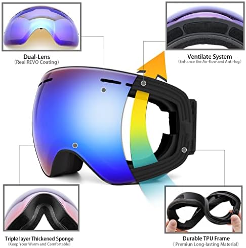 Juli OTG Ski Goggles- Over Glasses Winter Snow/Snowboard Goggles 4