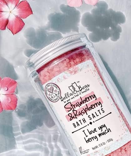 Bella & Bear Strawberry & Raspberry Bath Salts, Foot Soak, Detox, Fruity 6