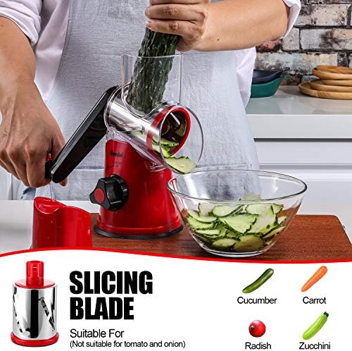 Geedel Kitchen Cheese Grater, Rotary Mandoline Vegetable Slicer 3