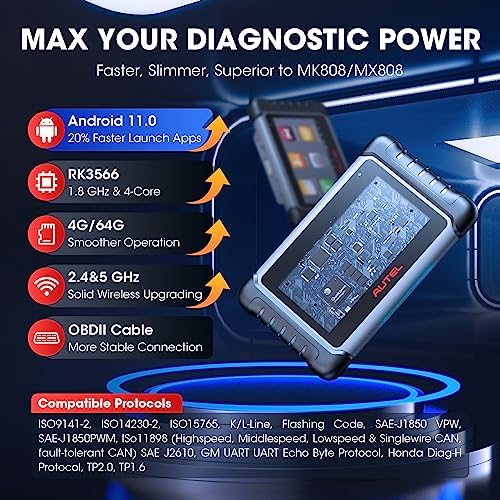 Autel Scanner MaxiCOM MK808S: 2024 Bidirectional Tool as MK808BT Pro MX808S 8