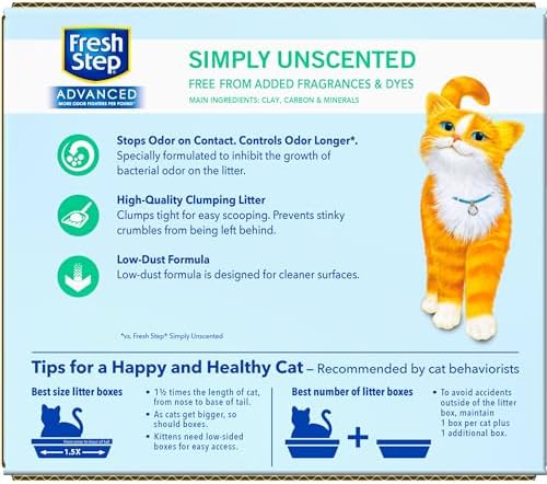 Fresh Step Clumping Cat Litter, Advanced, Simply Unscented, Extra Large 9