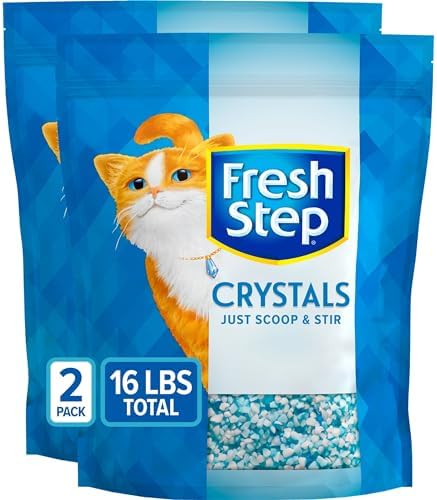 Fresh Step Crystals, Premium Cat Litter, Scented, 8 Pounds (Pack of 2)Package