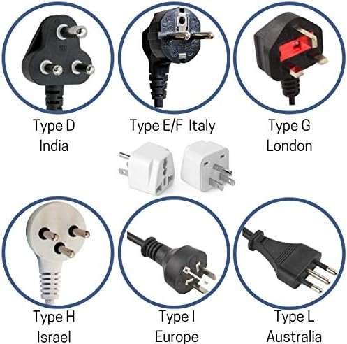 Bates- European Plug Adapter, 2 pc, Travel Adapter, US to Europe Plug Adapter 4