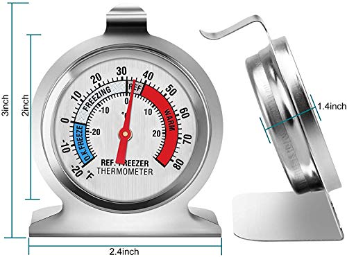 3-Pack Refrigerator Thermometer, Large Dial Freezer Thermometer,Classic Series 6
