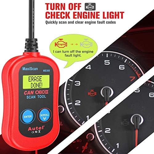 Autel MS300 OBD2 Scanner Code Reader, Turn Off Check Engine Light, Read & Erase 4