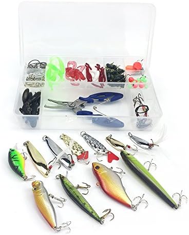 Docooler 73/101 /132/232 Pcs Fishing Lures Mixed Hard Baits Soft Baits Popper Crankbait 5