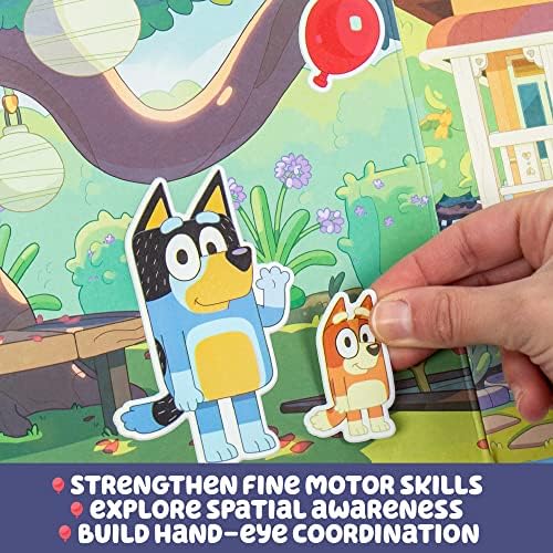 Horizon Group USA Bluey Sticker Playset, 2 Sticker Play Scenes, 35+ Reusable 3