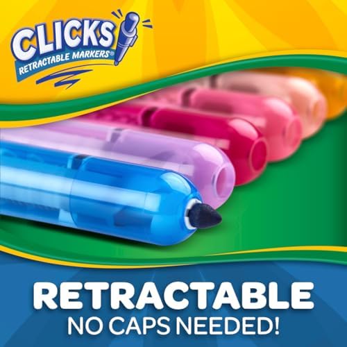 Crayola Clicks Retractable Tip Markers (10ct), Washable Art Marker Set, Coloring 4