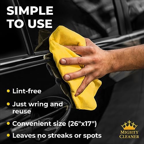 Premium Shammy Cloth for Car Drying – (26”x17”) – Super Absorbent Reusable 4
