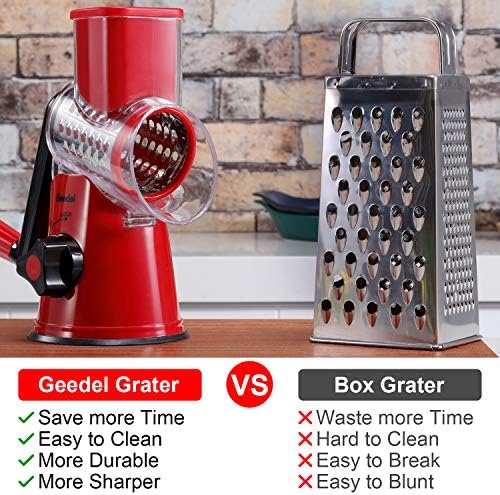 Geedel Kitchen Cheese Grater, Rotary Mandoline Vegetable Slicer 2