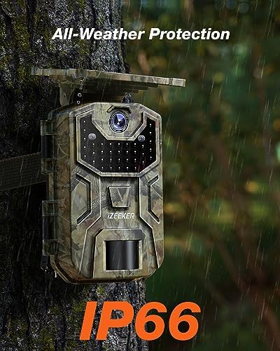Solar Trail Camera 1520P 30fps 36MP, iZEEKER Game Camera 7