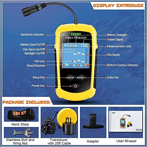 LUCKY Kayak Portable Fish Depth Finder Water Handheld Fish Finder Sonar Castable Kayak 7