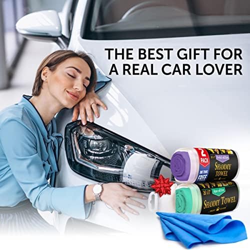 Premium 2pk + 1 Free Shammy Cloth for Car Drying – (26″x17″) – Super Absorbent 7