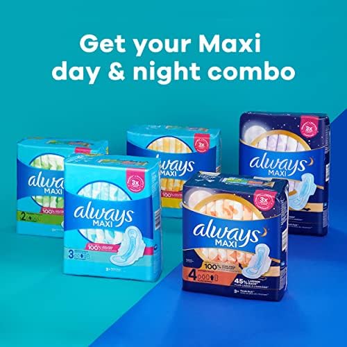 Always Maxi Feminine Pads for Women, Size 5 Extra Heavy Overnight Absorbency 7