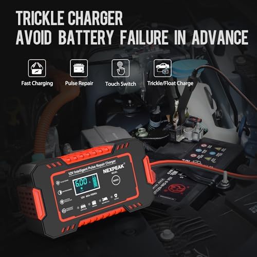 Car Battery Charger, 12V 6A Smart Battery Trickle Charger Automotive 12V Battery 3