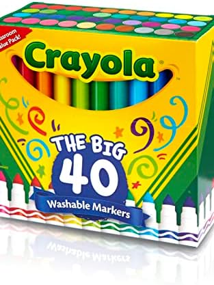 Crayola Ultra Clean Washable Markers (40 Count), Coloring Markers for Kids 4