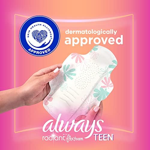 Always Radiant FlexFoam Teen Pads Regular Absorbency, 100% Leak Free Protection 3
