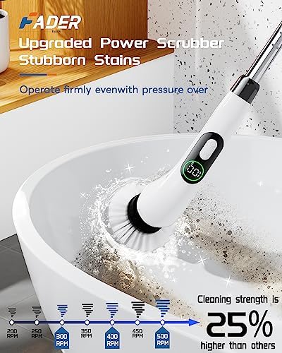 Electric Spin Scrubber, 2023 New Cordless Shower Scrubber with 8 Replaceable 3