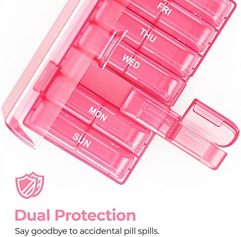 AUVON XL Weekly Pill Organizer 2 Times a Day, AM PM Pill Box 7 Day 7