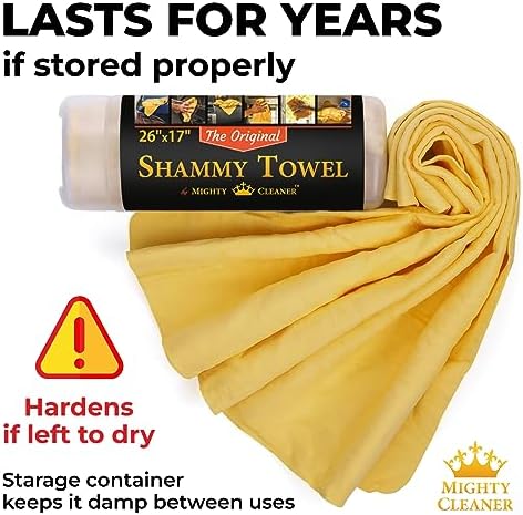 Premium Shammy Cloth for Car Drying – (26”x17”) – Super Absorbent Reusable 7