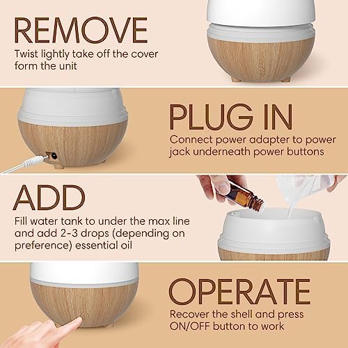 SALKING Essential Oil Diffuser, 100ml Small Aromatherapy Diffuser, Ultrasonic 7