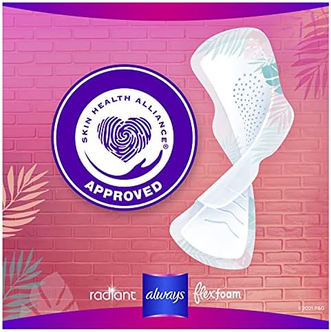Always Radiant FlexFoam Teen Pads Regular Absorbency, 100% Leak Free Protection 8