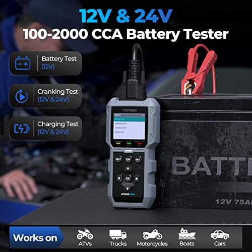 TOPDON AL500B OBD2 Scanner Battery Tester 2 in 1 Code Reader, Full OBDII 4
