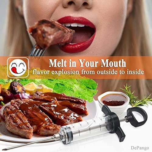 DePango Meat Injector, Anti-Break 1-oz Turkey Injector Syringe for Meats 2