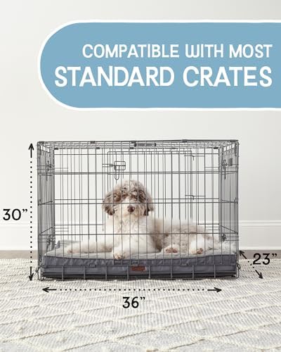 OhGeni Grey Dog Bed for Large Dogs – Large Dog Bed with Egg Crate Foam 3