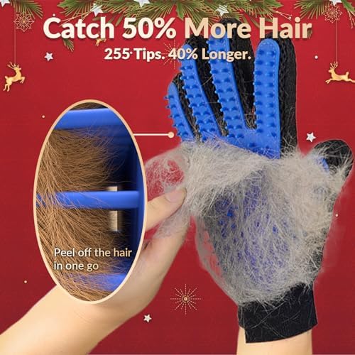 DELOMO Upgrade Pet Grooming Gloves Cat Brushes for Gentle Shedding 2
