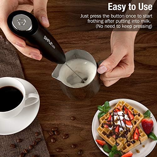 SIMPLETASTE Milk Frother Handheld Battery Operated Electric Foam Maker 2