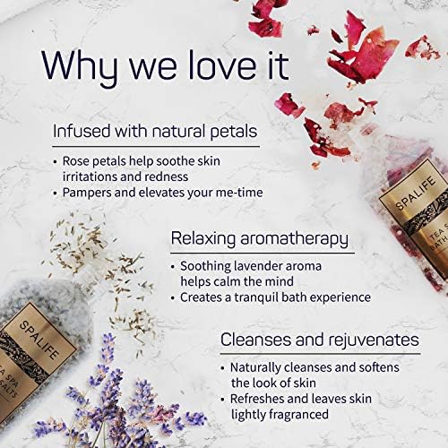 SpaLife Soothing Petal-Infused Effervescent Mineral Bath Salts – 2 Pack 17.6 oz. 6