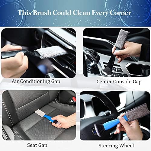 Smeyta Double Head Brush for Car Clean 1Pack,Car Brushes for Detailing 5